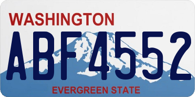 WA license plate ABF4552