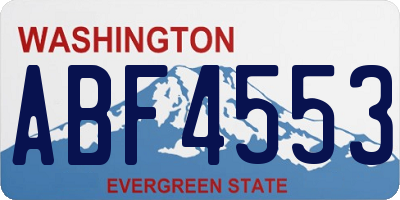 WA license plate ABF4553