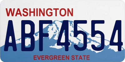 WA license plate ABF4554