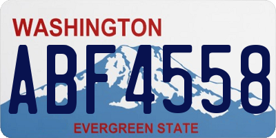 WA license plate ABF4558