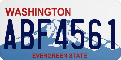 WA license plate ABF4561