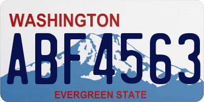 WA license plate ABF4563