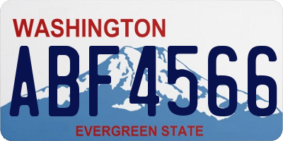 WA license plate ABF4566