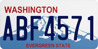 WA license plate ABF4571