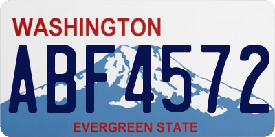 WA license plate ABF4572