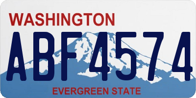 WA license plate ABF4574