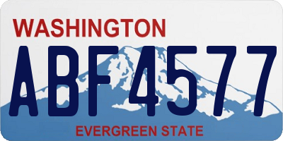 WA license plate ABF4577