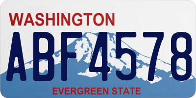WA license plate ABF4578