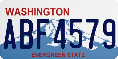 WA license plate ABF4579