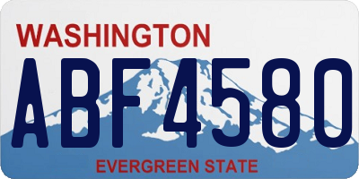 WA license plate ABF4580