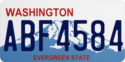WA license plate ABF4584
