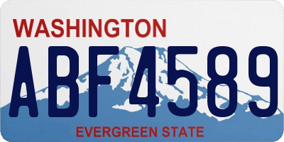 WA license plate ABF4589