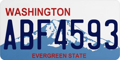 WA license plate ABF4593
