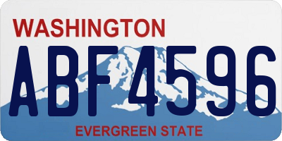 WA license plate ABF4596