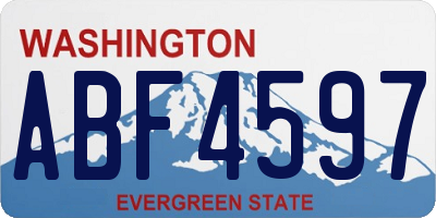 WA license plate ABF4597