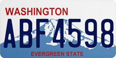 WA license plate ABF4598