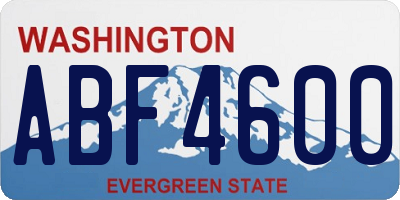 WA license plate ABF4600