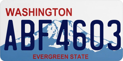 WA license plate ABF4603