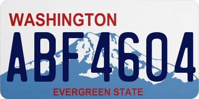 WA license plate ABF4604