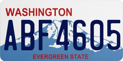 WA license plate ABF4605