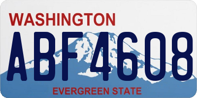 WA license plate ABF4608