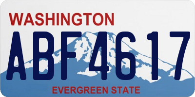 WA license plate ABF4617