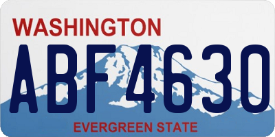 WA license plate ABF4630