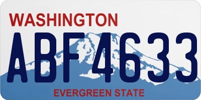 WA license plate ABF4633