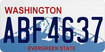 WA license plate ABF4637