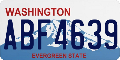 WA license plate ABF4639