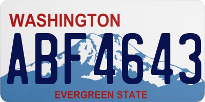 WA license plate ABF4643