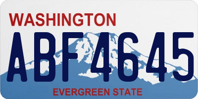 WA license plate ABF4645