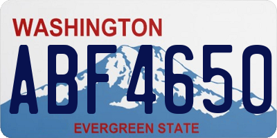 WA license plate ABF4650