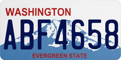 WA license plate ABF4658