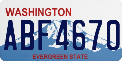 WA license plate ABF4670