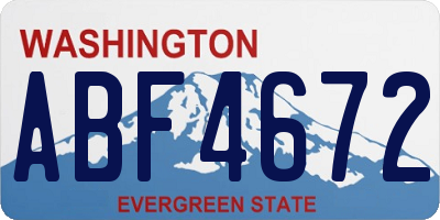 WA license plate ABF4672