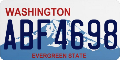 WA license plate ABF4698