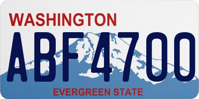WA license plate ABF4700