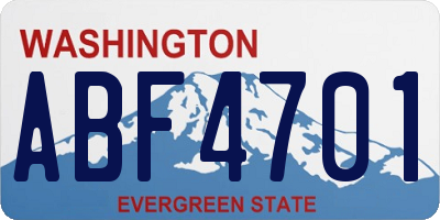 WA license plate ABF4701