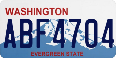 WA license plate ABF4704