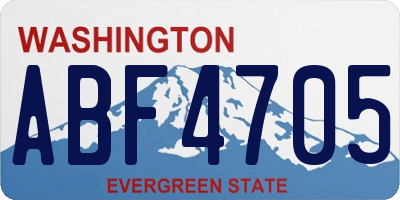 WA license plate ABF4705
