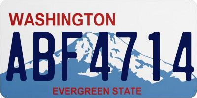WA license plate ABF4714