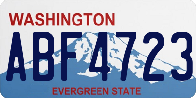 WA license plate ABF4723