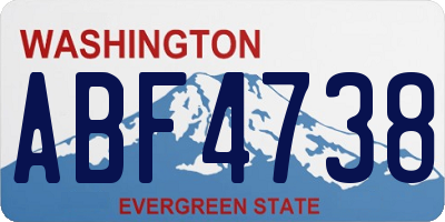 WA license plate ABF4738