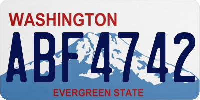 WA license plate ABF4742