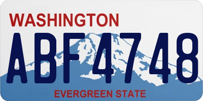 WA license plate ABF4748