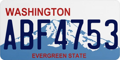 WA license plate ABF4753