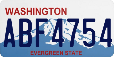 WA license plate ABF4754