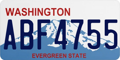 WA license plate ABF4755