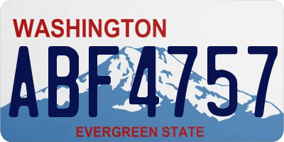 WA license plate ABF4757